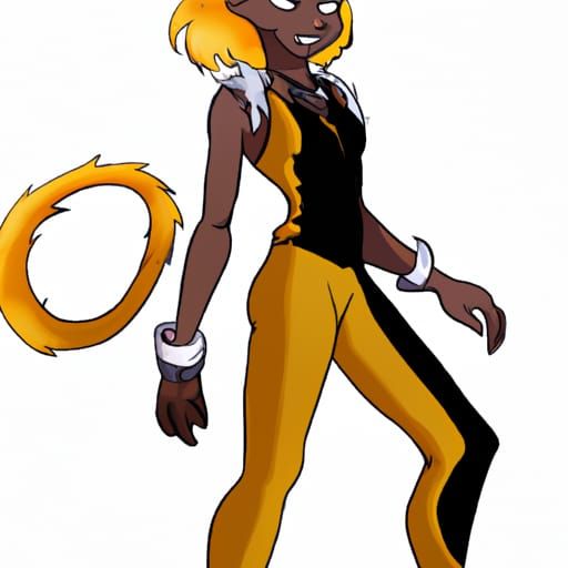 Dark-Skinned Cheetah Gijinka Illustration
