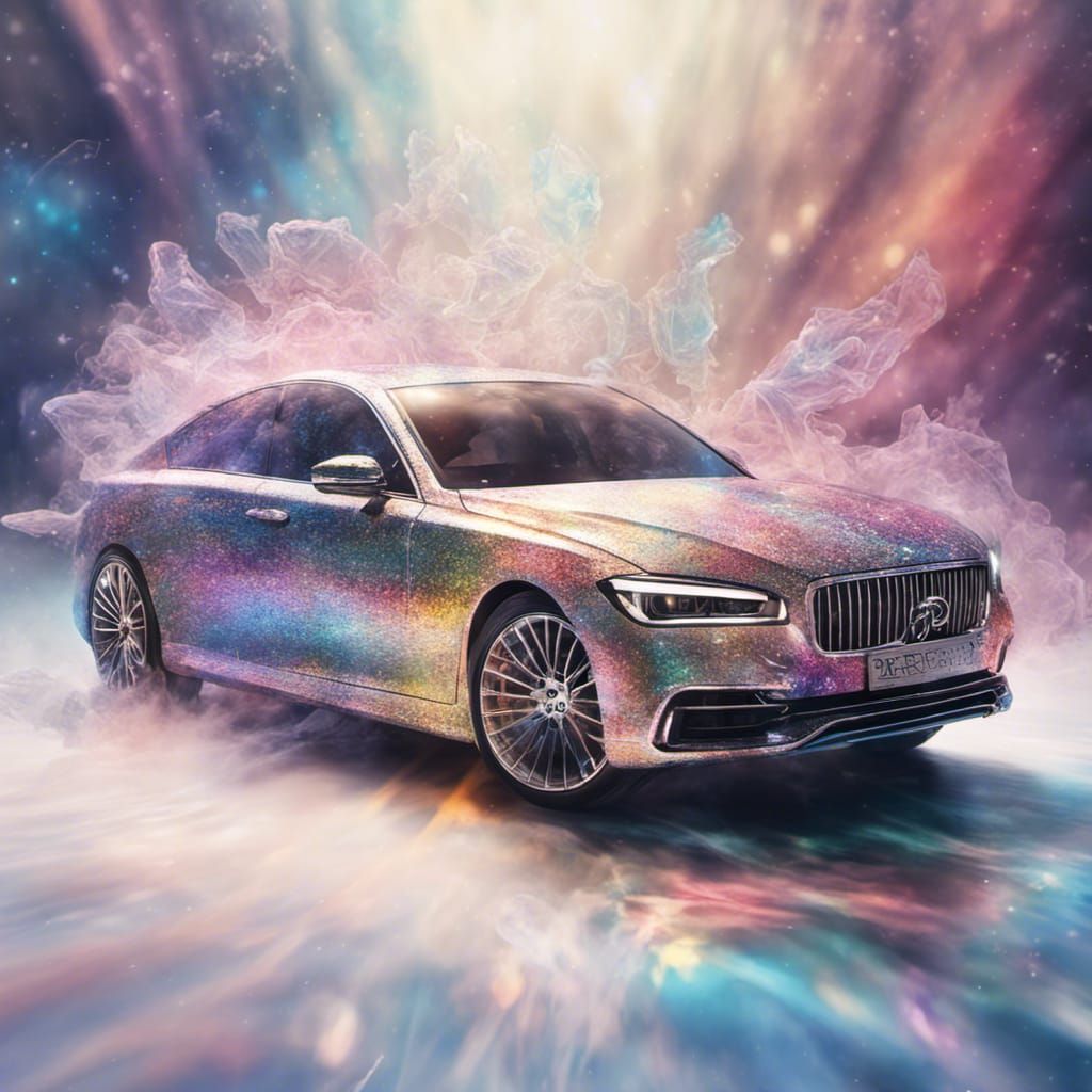 Holographic Car Casting Spell with Light Trails