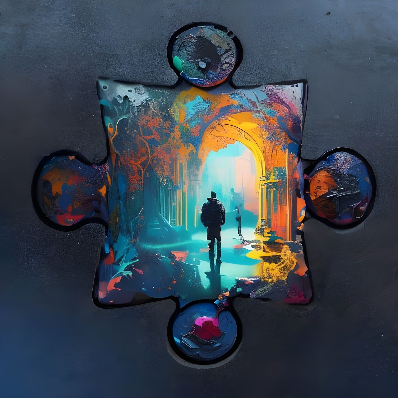 Colorful Paint Splatters in Gouache Illustration