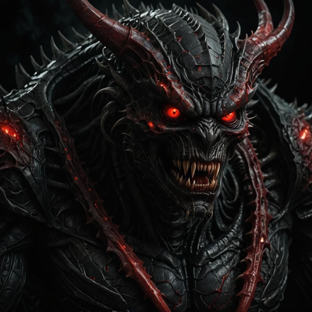 Monstrous Creature Emerges from Darkness in Digital Art