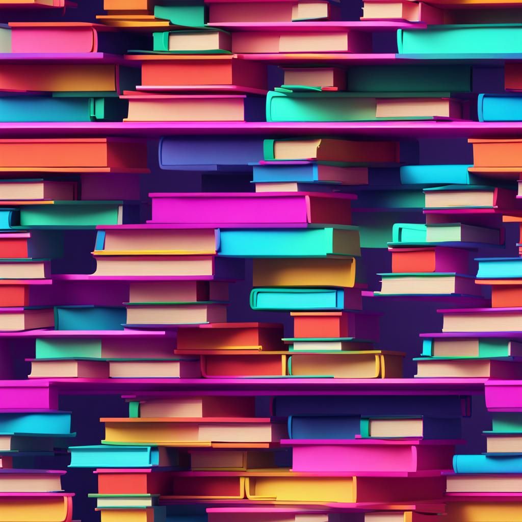 Colorful Book Stack in Modern 3D Style