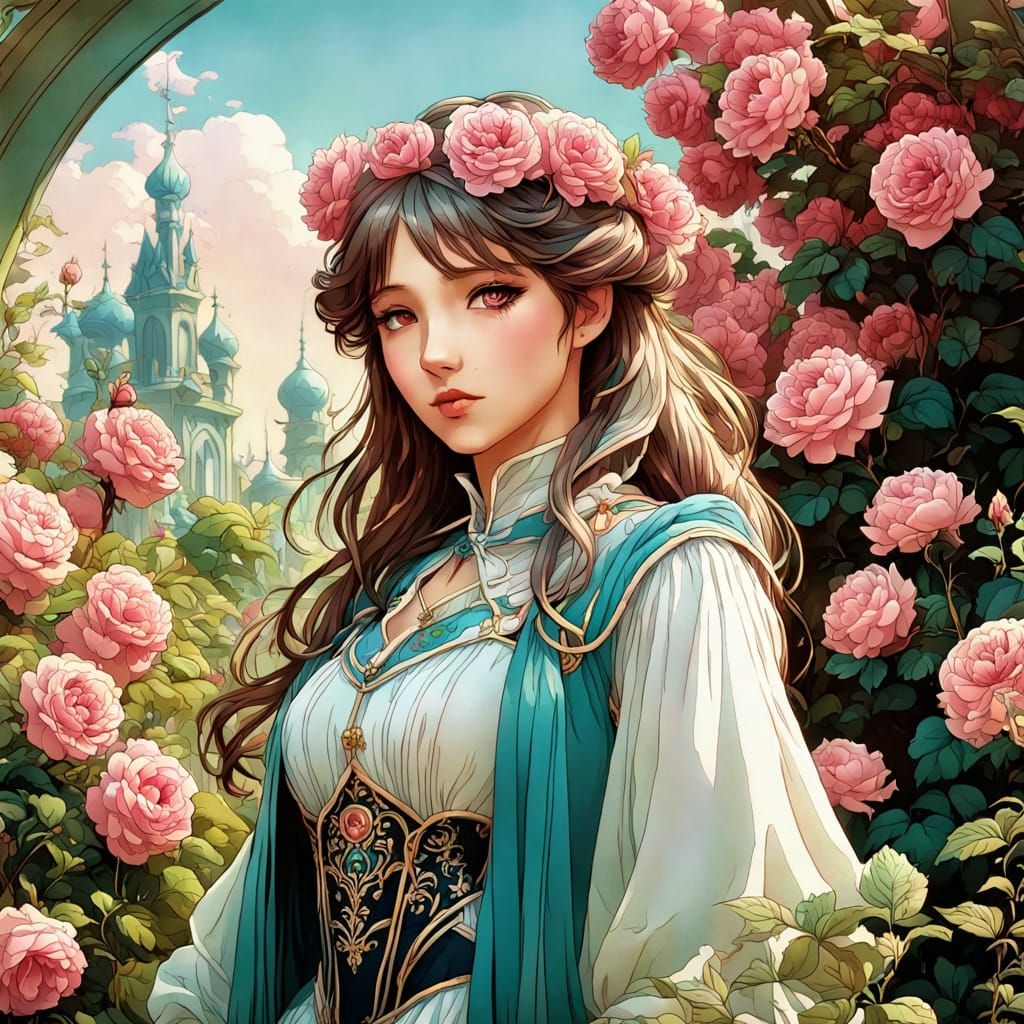 Garden of Beauty in Anime Style