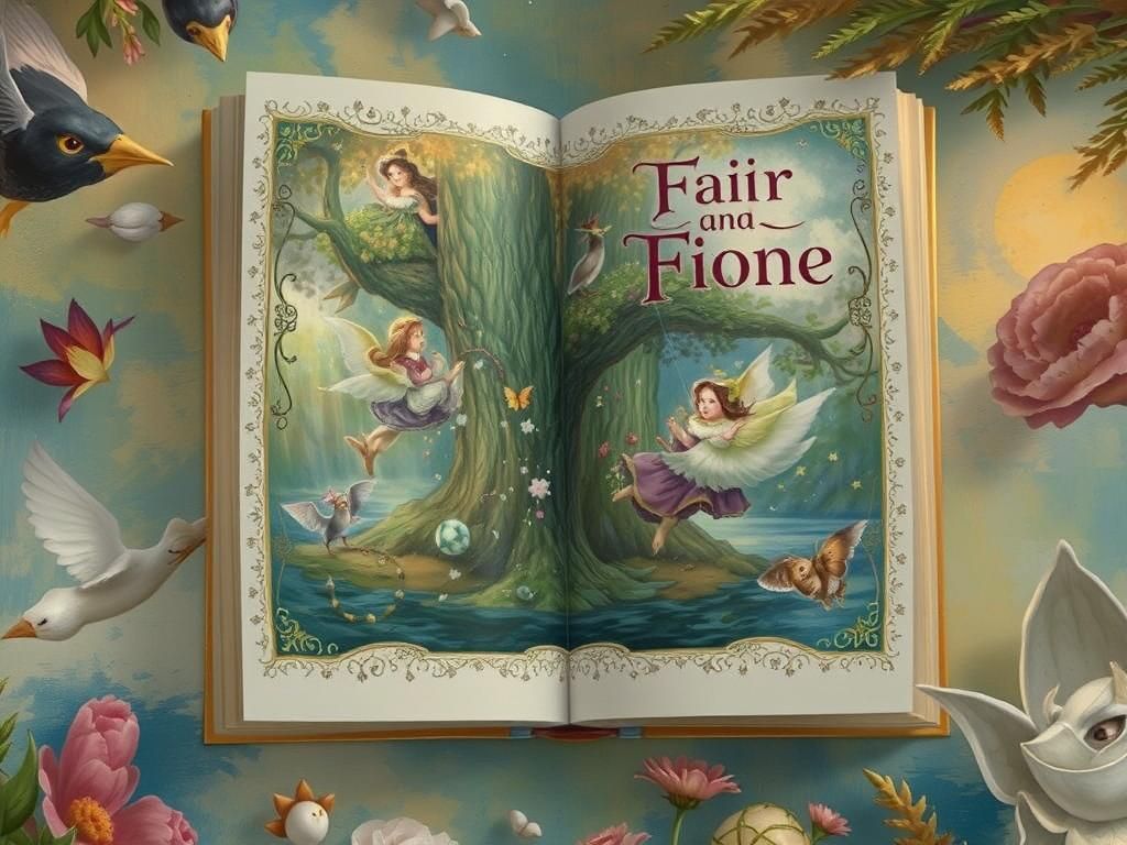 Enchanted Fairytale Book in Impressionistic Style