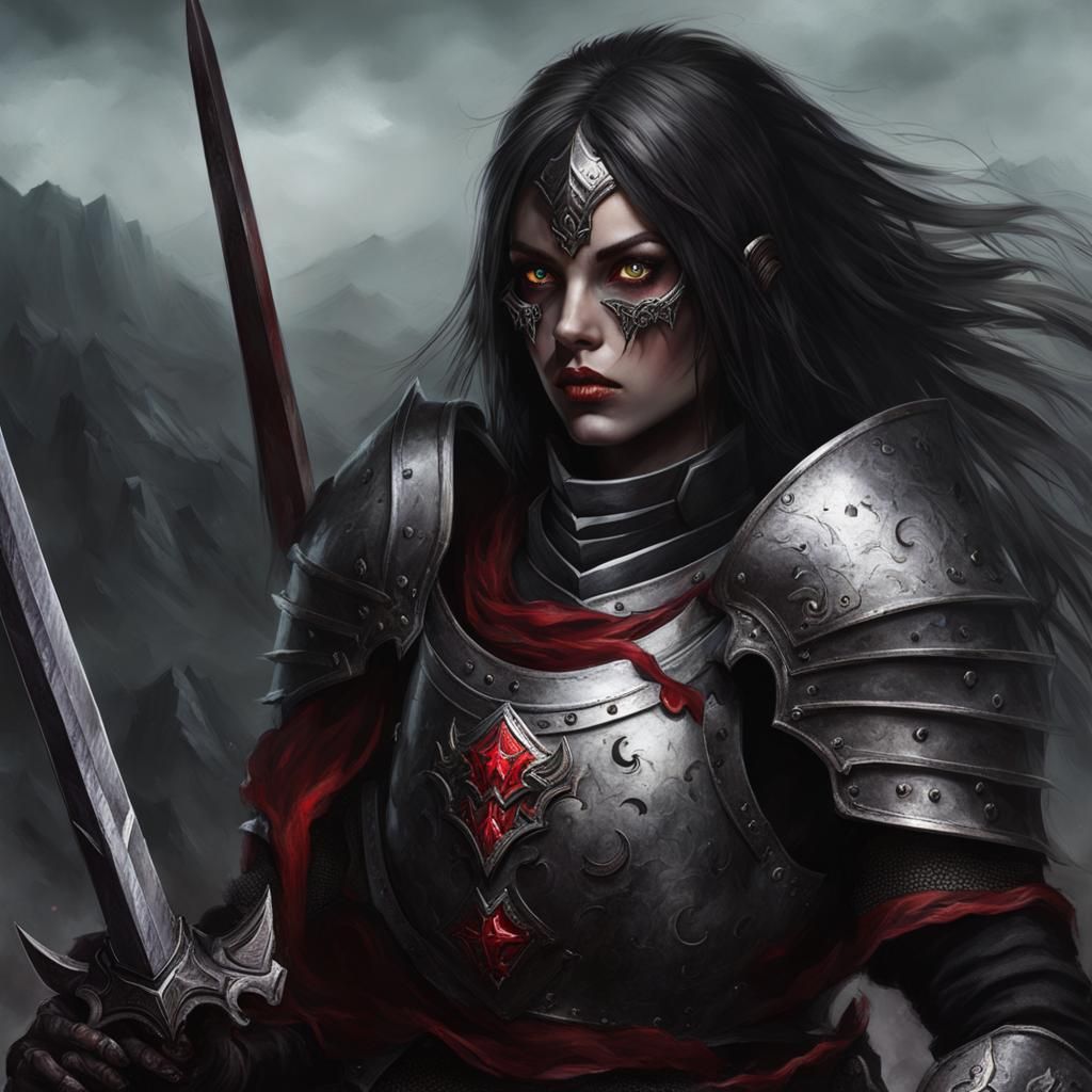 Undead Female Knight with Demon Eyes