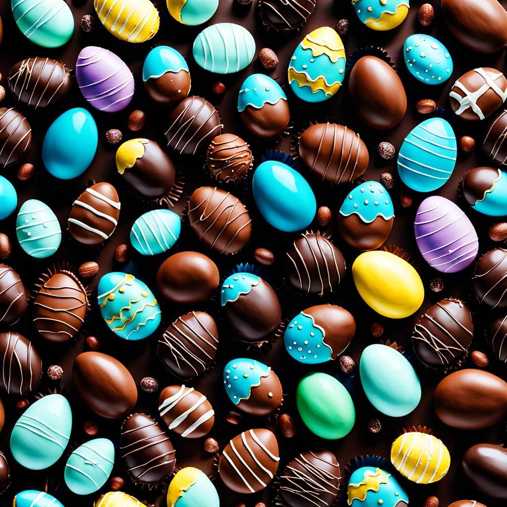 Abstract Easter Chocolates in Complementary Colors