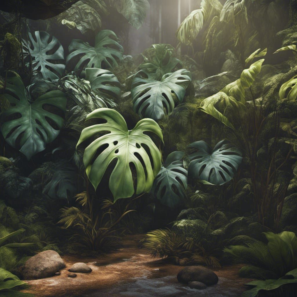 Detailed Matte Painting of Monstera Andasonii