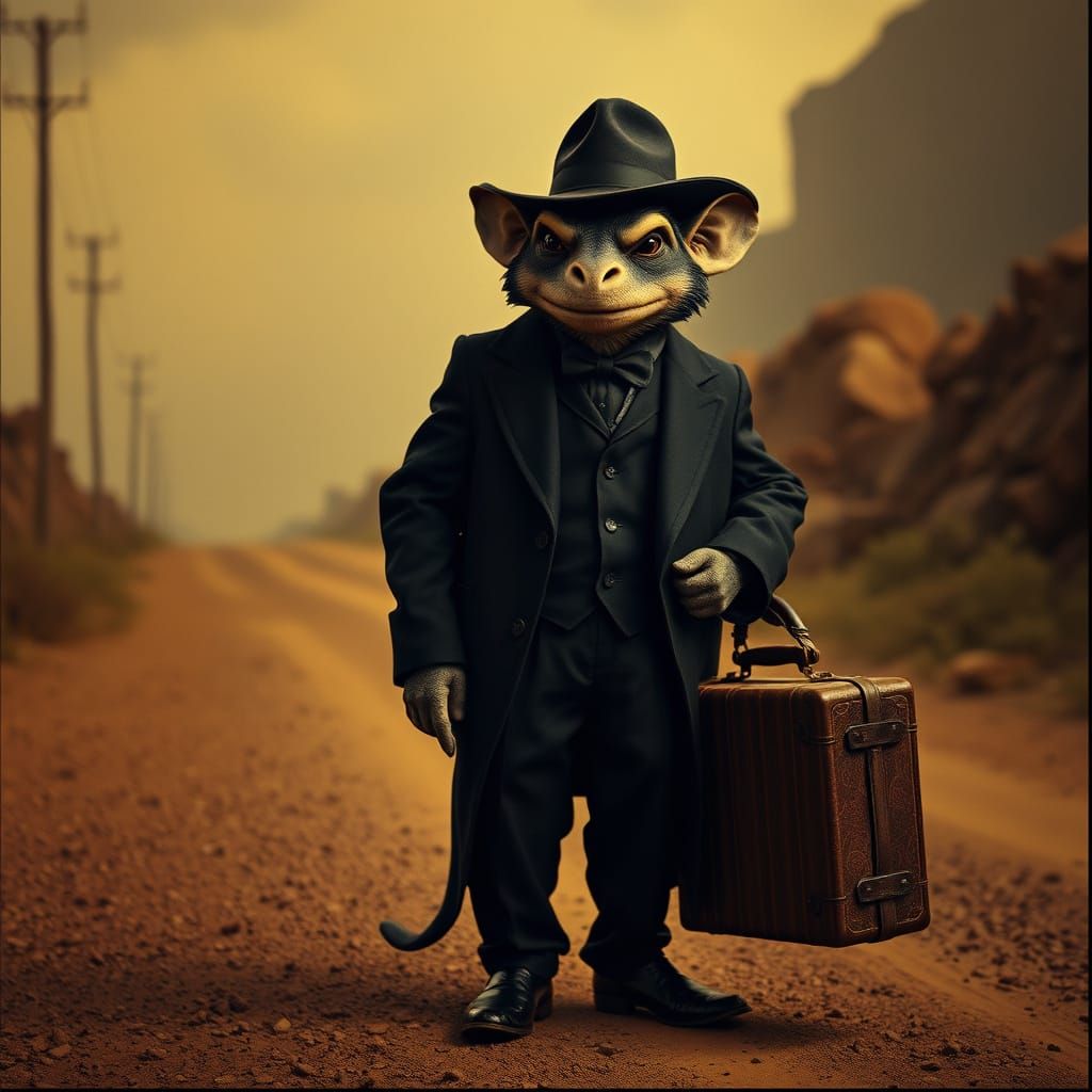 Kobold Merchant in 1940s Film Noir Style