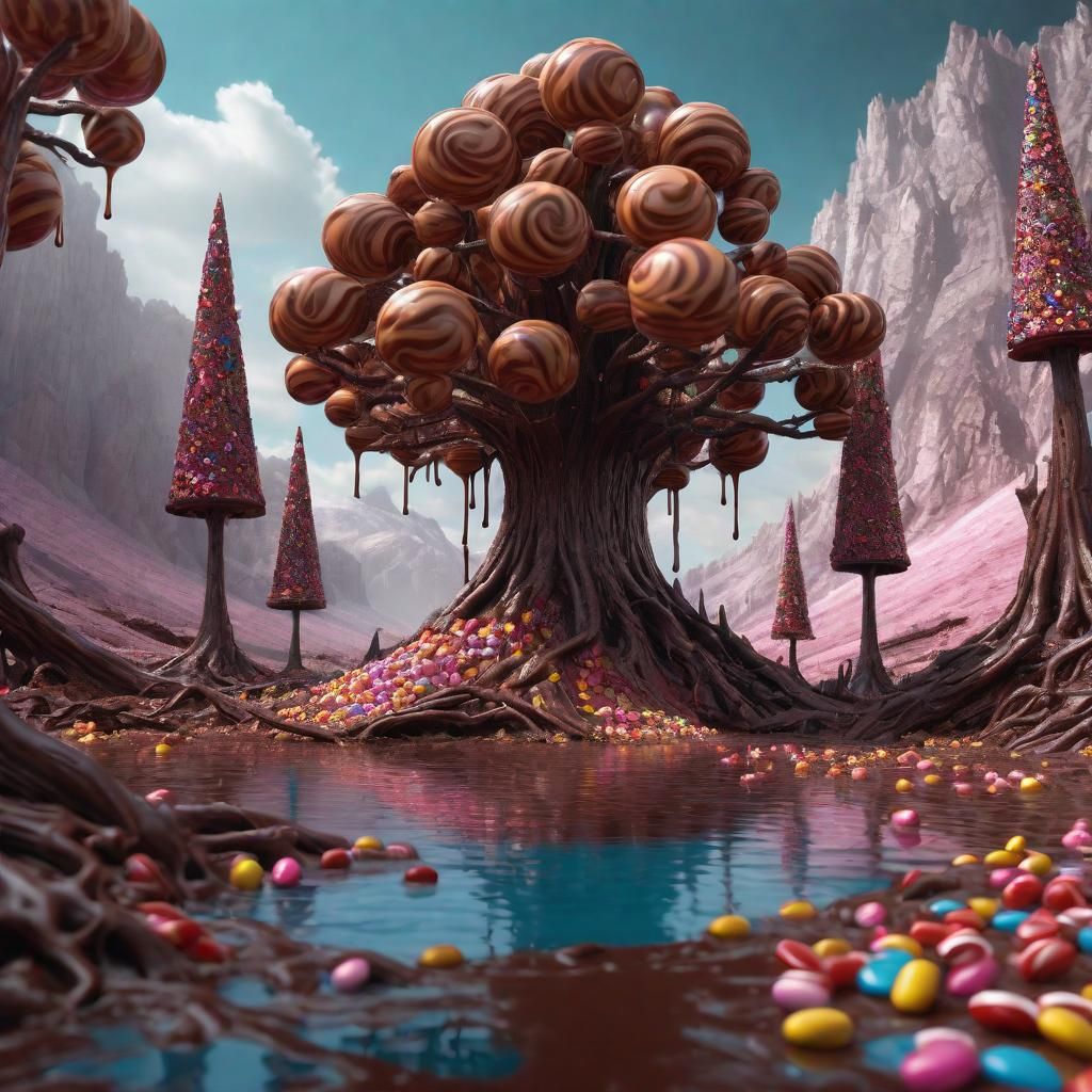 Candy Wasteland with Chocolate Trees