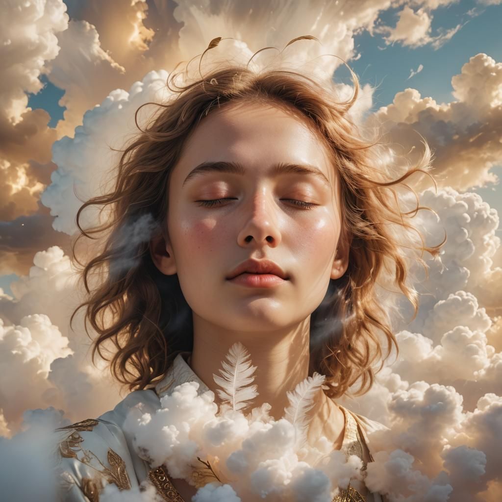Divine Portrait in Heavenly Surrealism