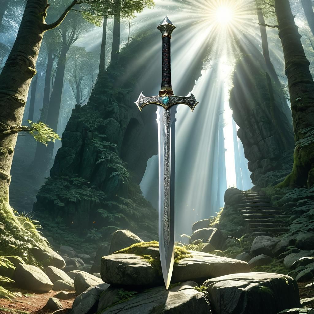 Excalibur in Stone: Fantasycore Artwork