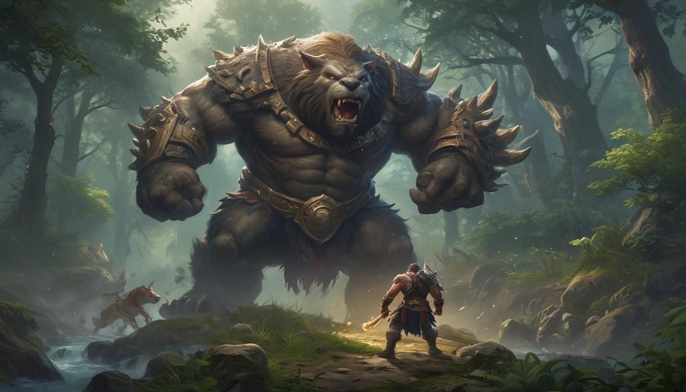 Rexxar, the Beastmaster, in Ethereal Fantasy Style