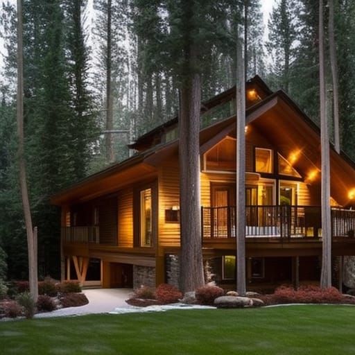 Mushroom House in Druid Village at Night