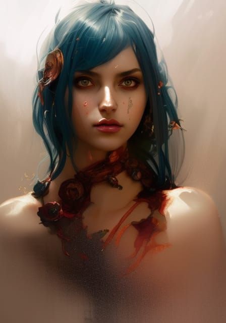 Intricate Portrait of a Demon Girl in 8K