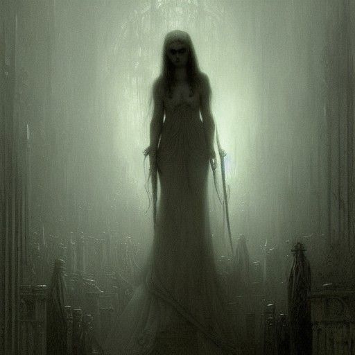 Obedient Gothic Princess in Engraving Style