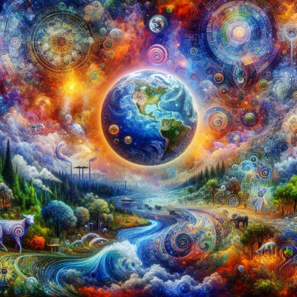 Cosmic Illustration of Paris Agreement in Astral Style