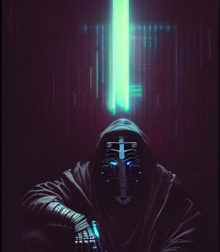 Cyberpunk Samurai Portrait in Cyberpunk 2099 Style