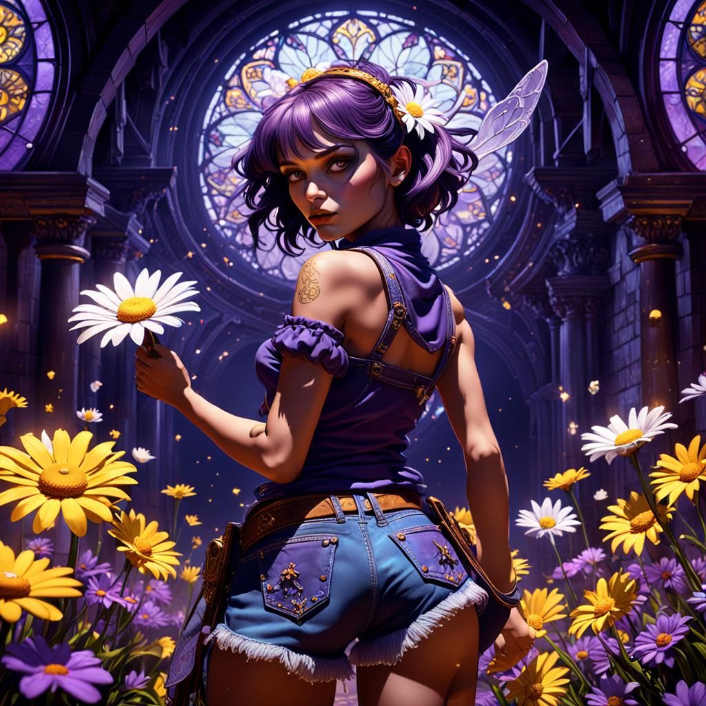 Dark Fantasy Daisy Dukes Concept Art in 8k