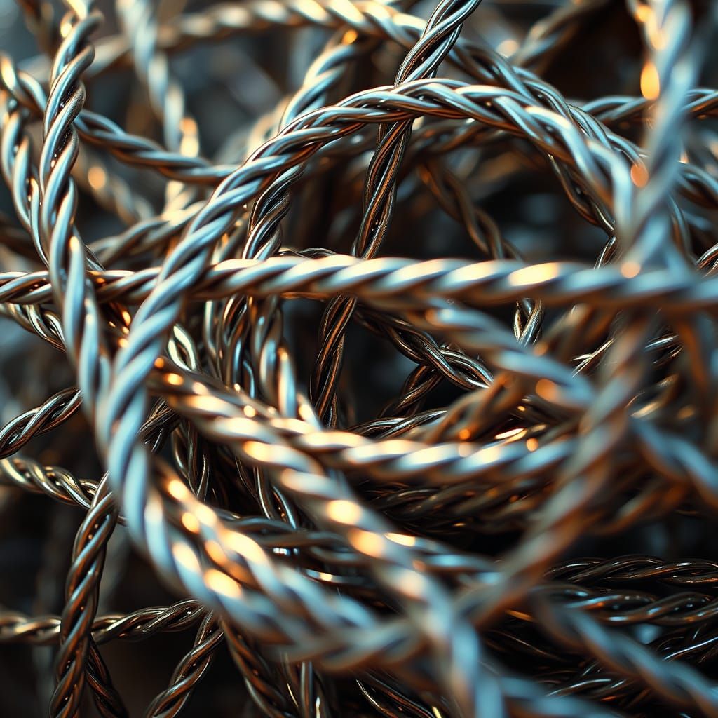 Intricate Twisted Wires in Futuristic Industrial Style