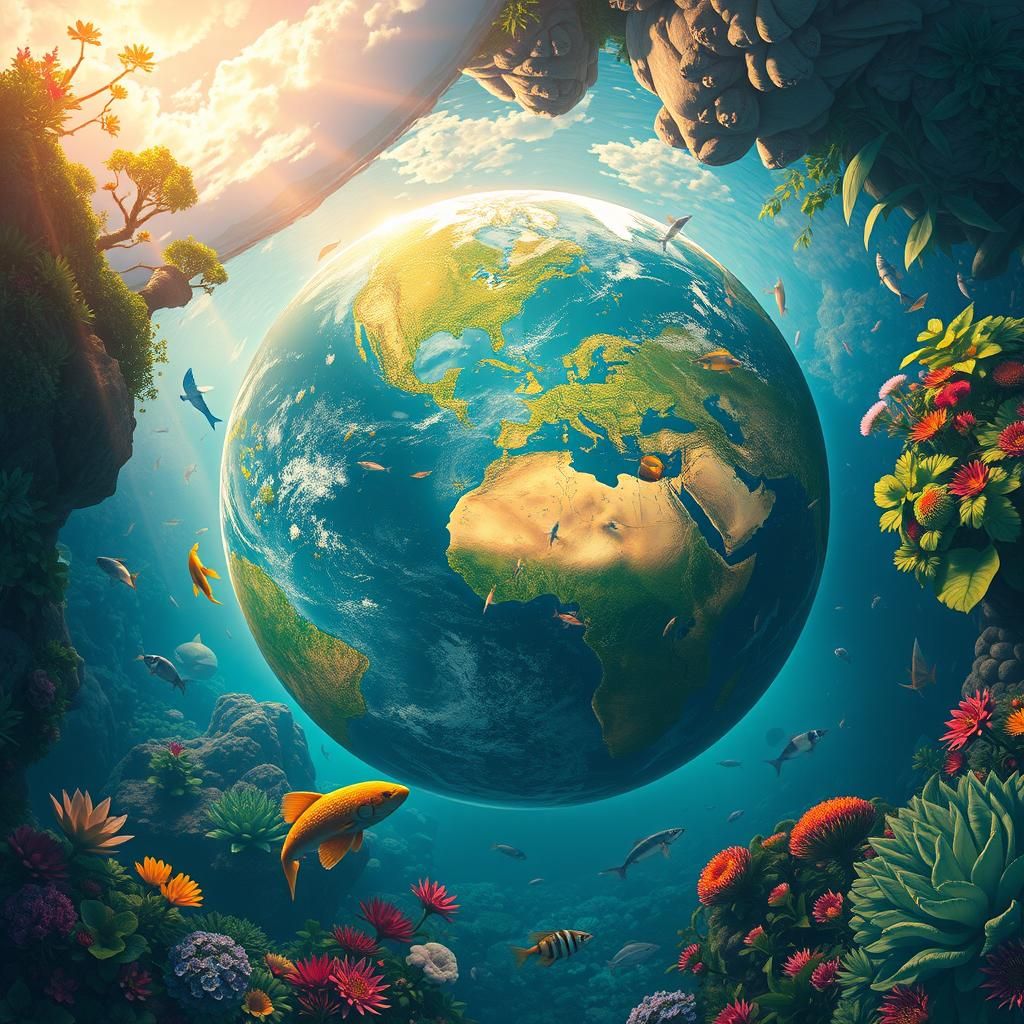Lush Earth Illustration in Digital Art Style