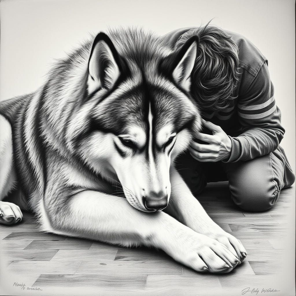 Majestic Alaskan Malamute in Gentle Repose