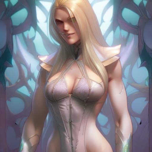 Emma Frost Portrait in Art Nouveau Style