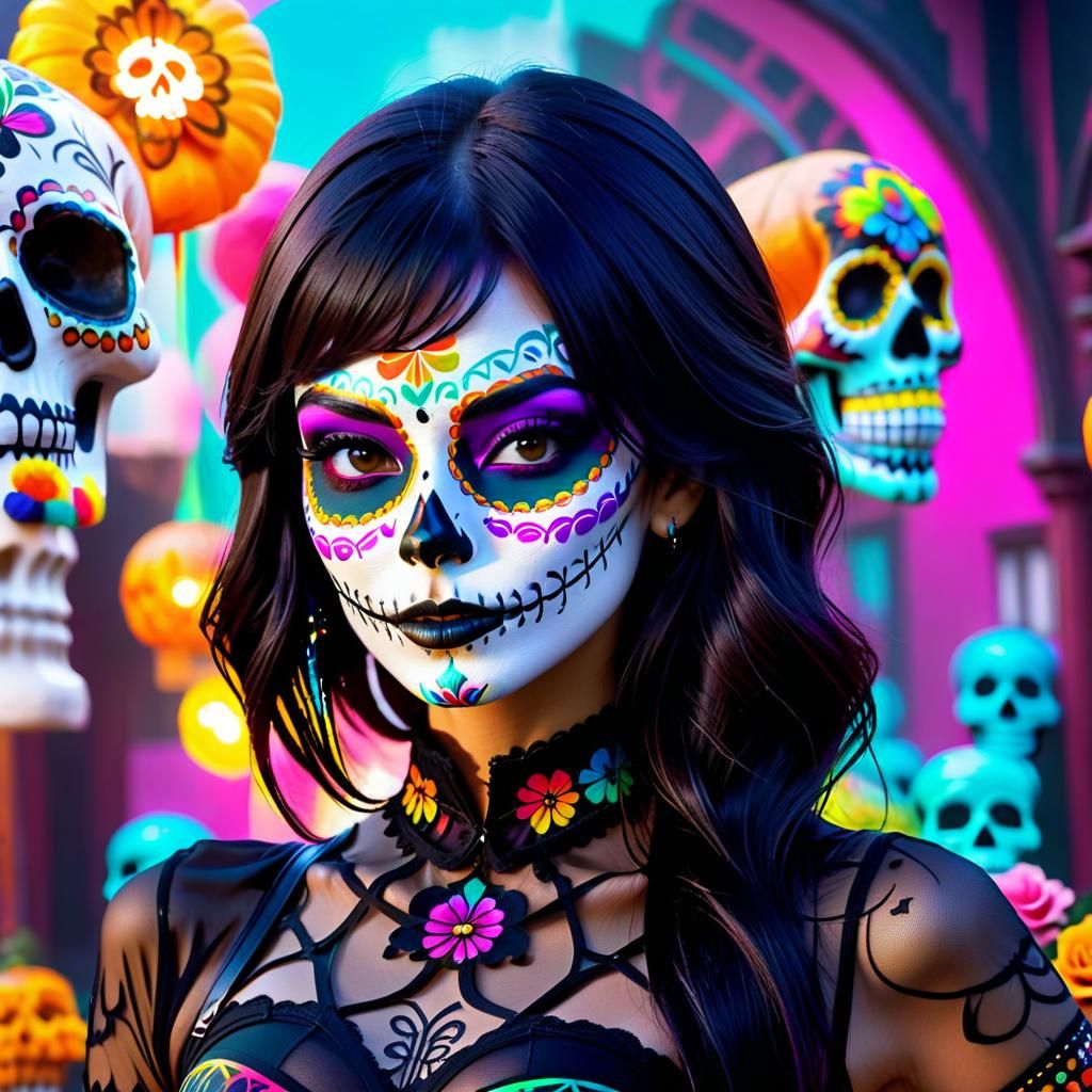 Vaporwave Double Exposure Portrait in Ultra 8k