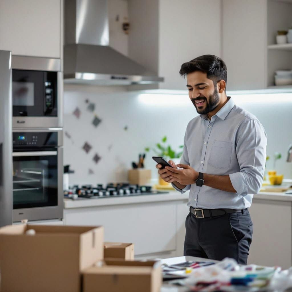 Frustrated Customer Holds Broken Cabinet Hinge