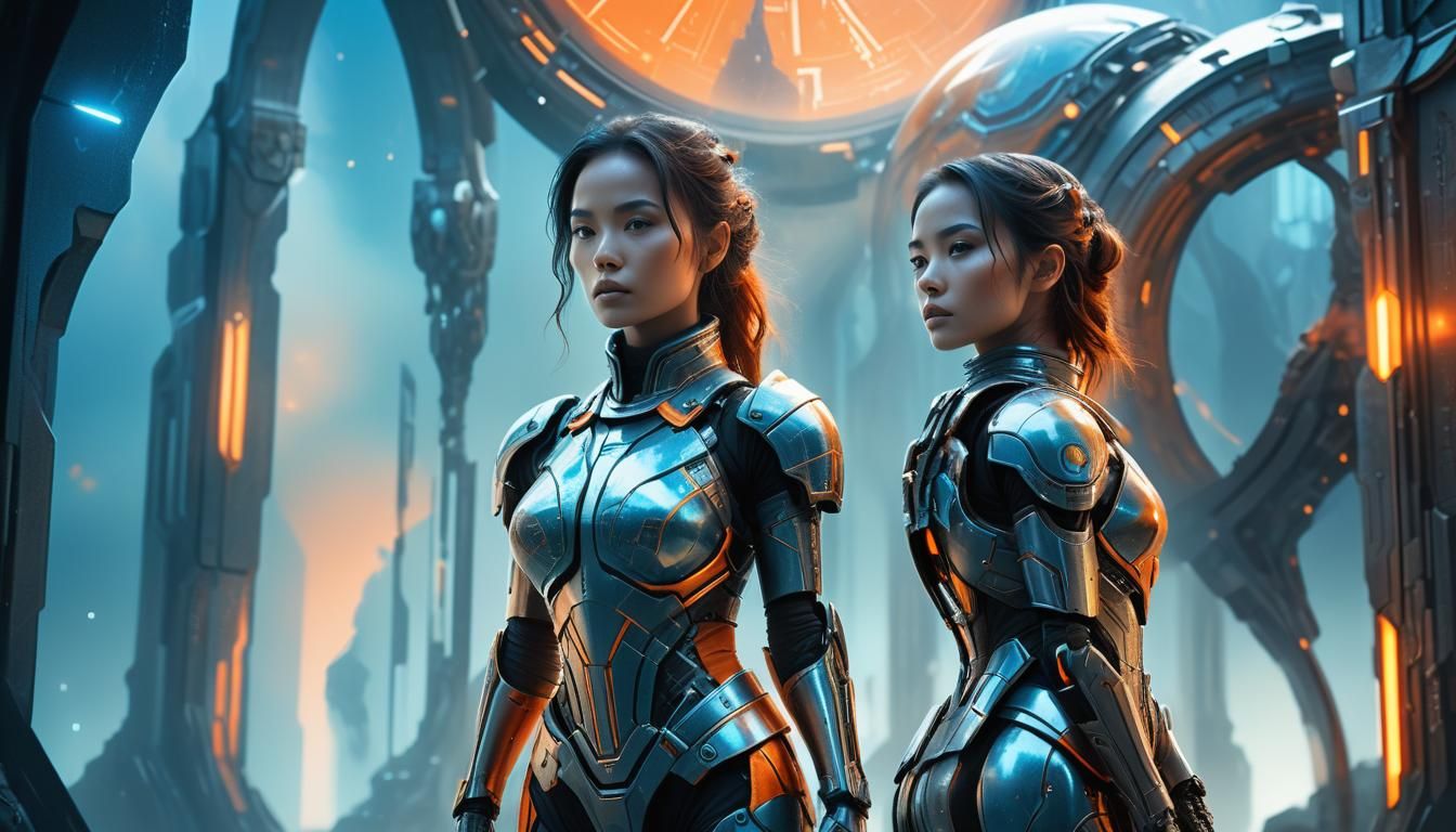 Beautiful Woman in Sci-Fi Environment as Concept Art