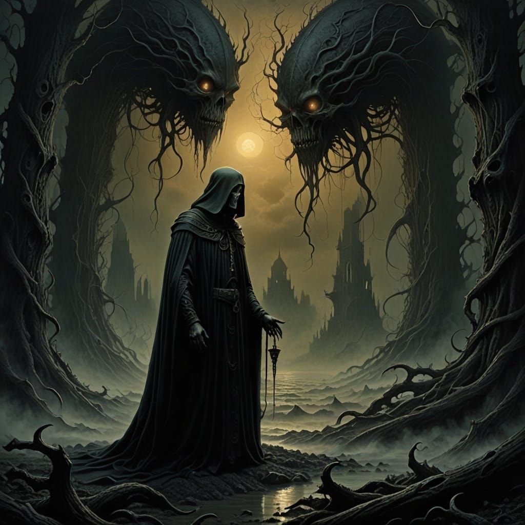 Cthulhu Frontman in Dark, Gothic Deathcore Band