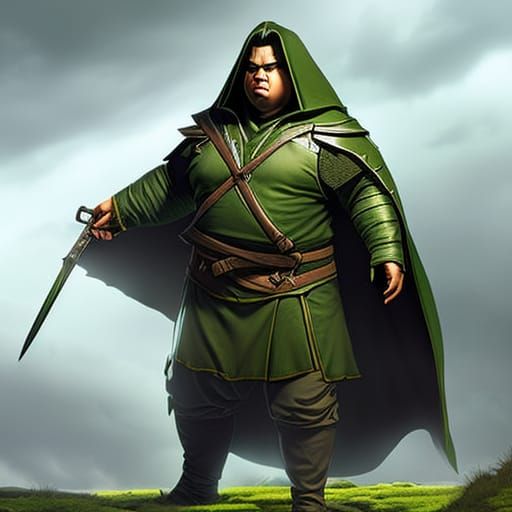 Fantasy Portrait of a Tall Man with Backpack