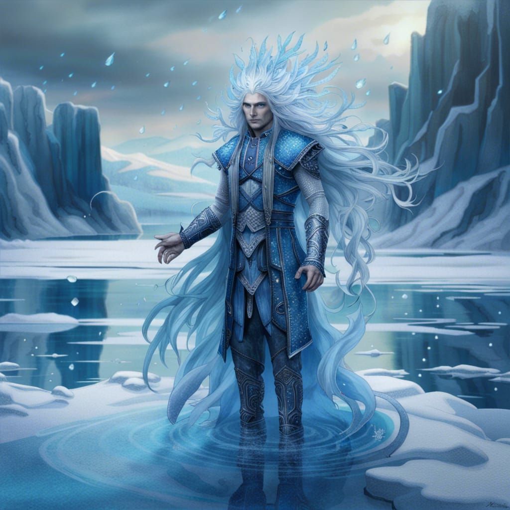 Ice Man with Water Powers: Fantasy Concept Art