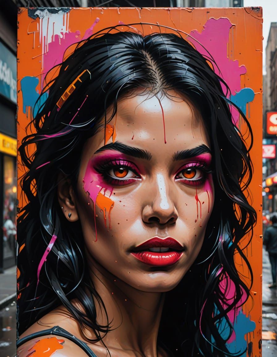 Graffiti Portrait of a Woman in Vibrant Colors