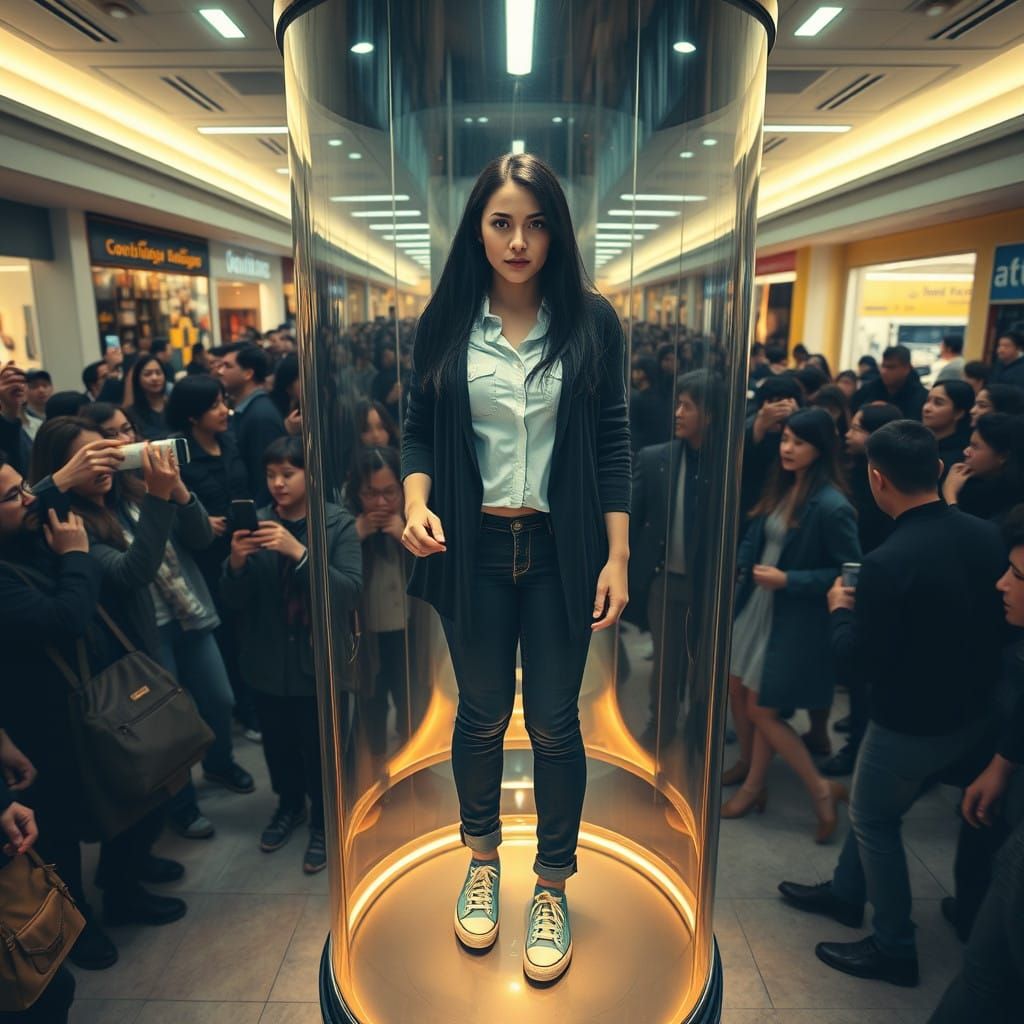 A Woman's Humiliation in a Glass Cage