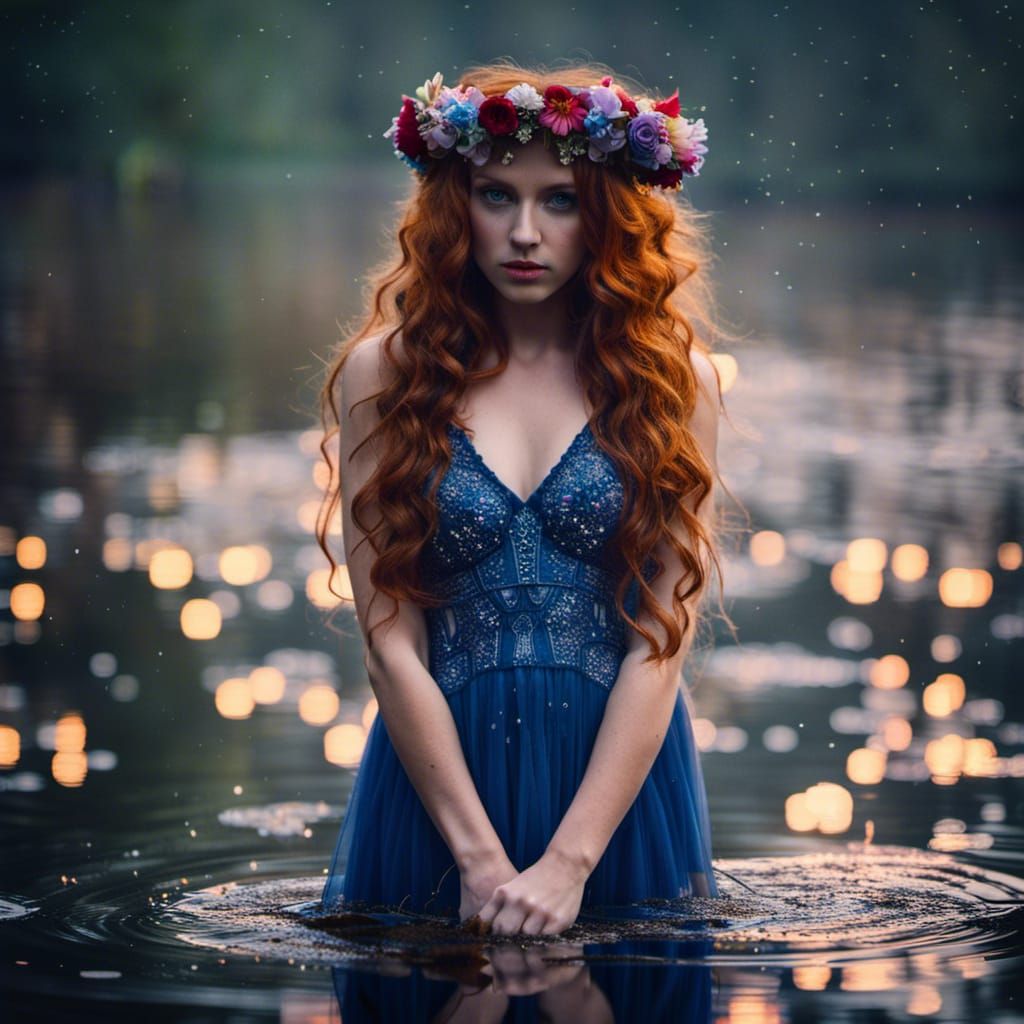 Enchanting Swamp Fairy Portrait in Dark Forest