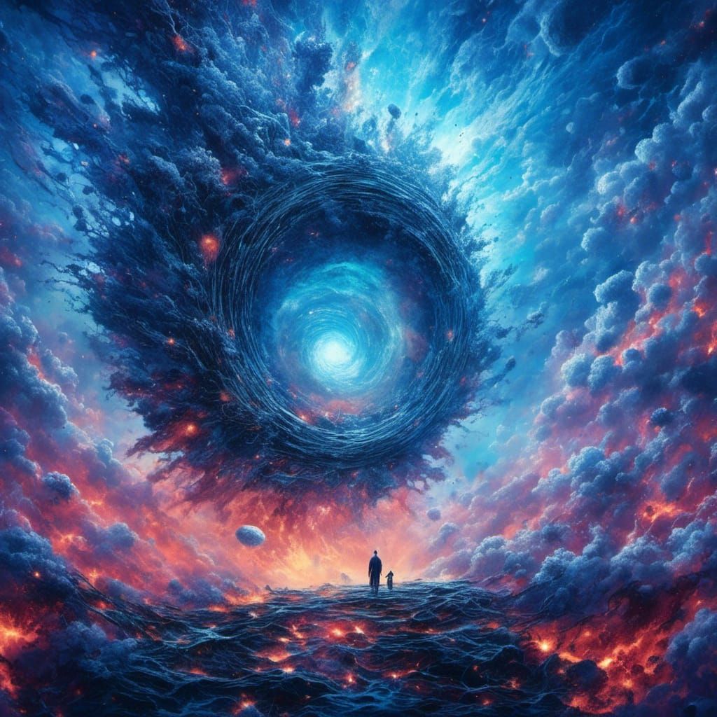 Tornado of Souls Sucked Into Portal: Dark Fantasy Art