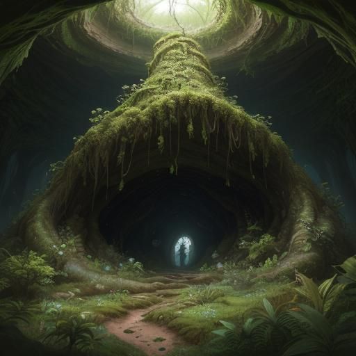 Rocky Cocoon in Underground Chamber Concept Art