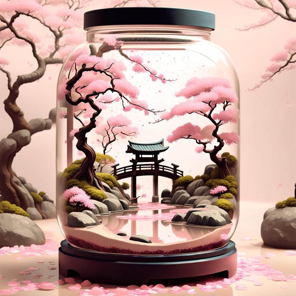 Bonsai temple garden