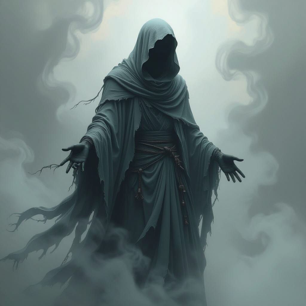 Ethereal Ghostly Figure in Mystical Style