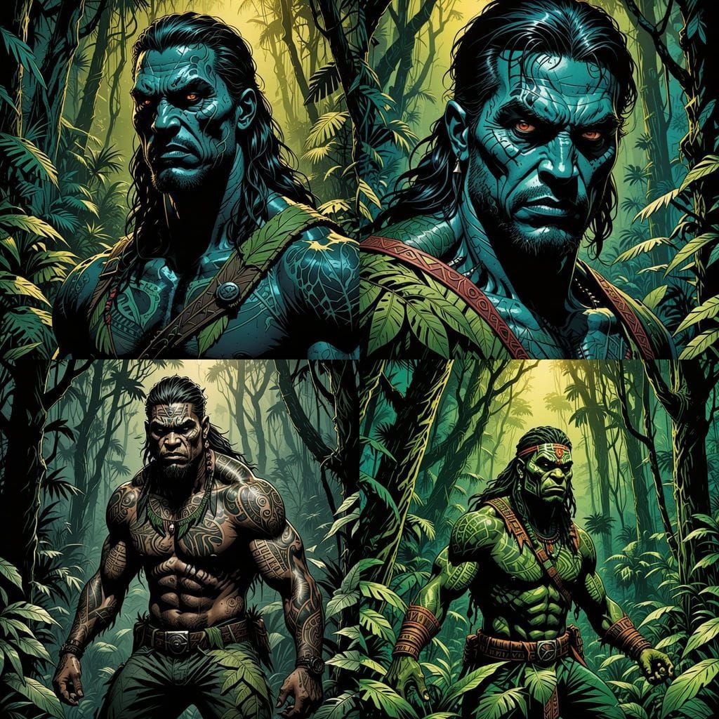 Jungle Native in Comic Book Style