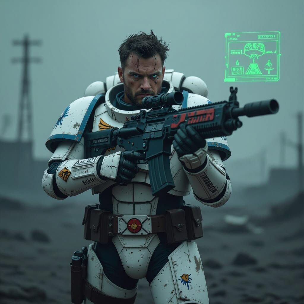 World Eaters Space Marine Scout in Wasteland