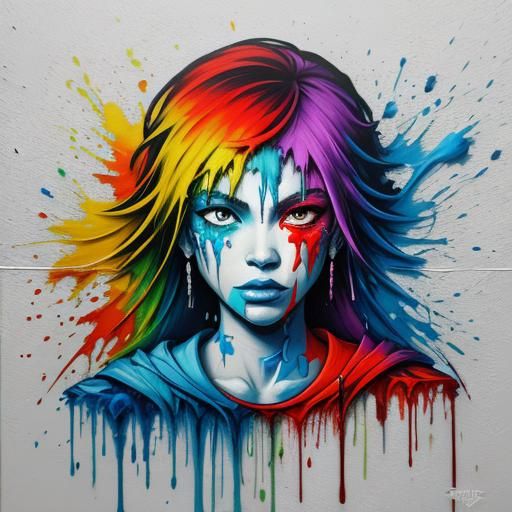 Colorful Polychromatic Graffiti Street Art