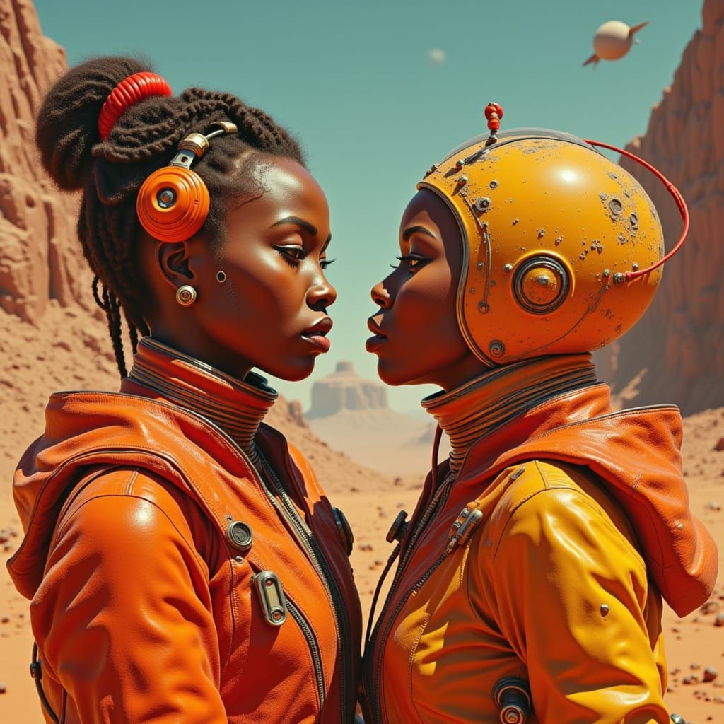 Teenagers Rebelling on Mars in Retro-Futuristic Style