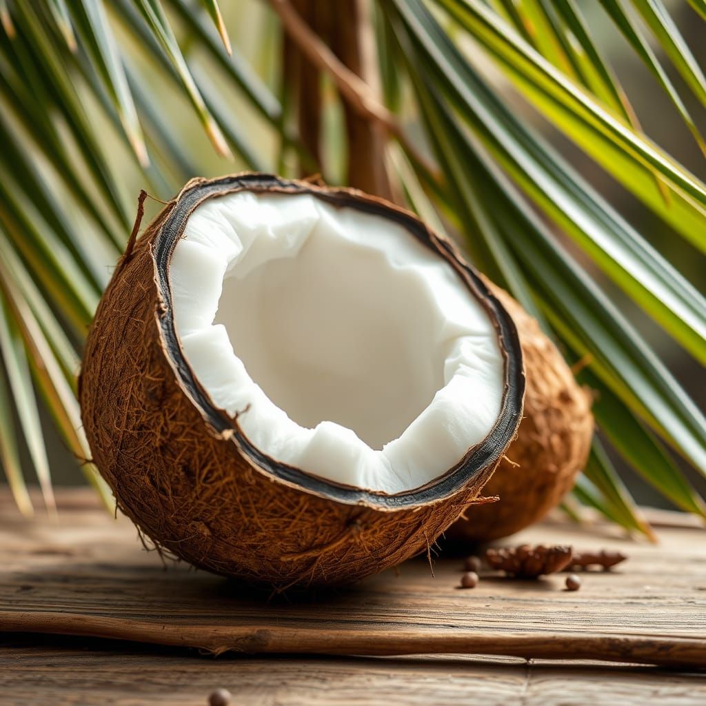 Organic Coconut in Tropical Landscape