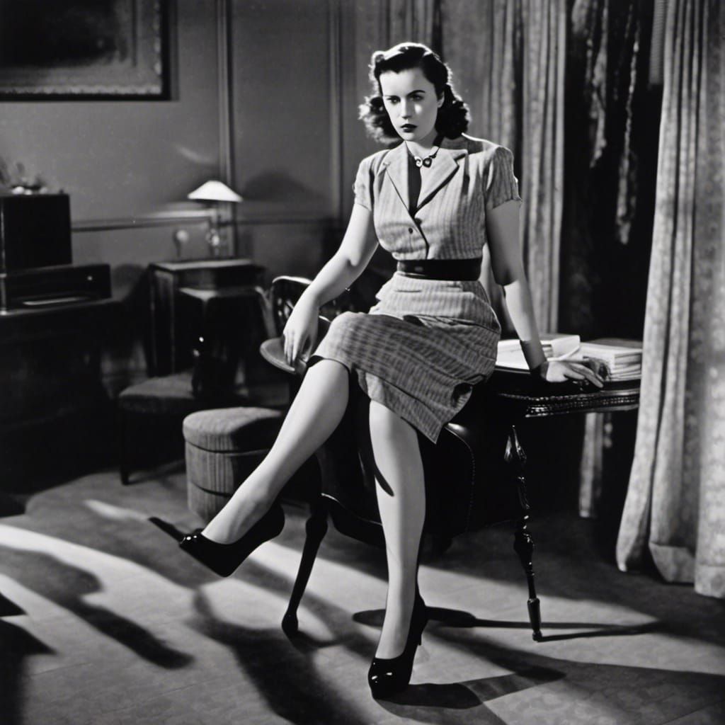 Film Noir Femme Fatale in 1940s Style