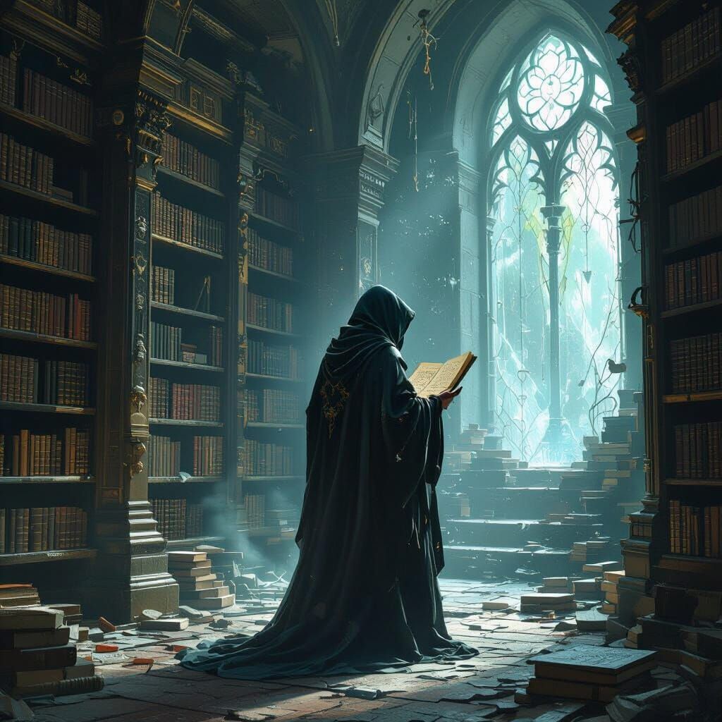 Teto Deciphers Ancient Scripts in Mystical Library