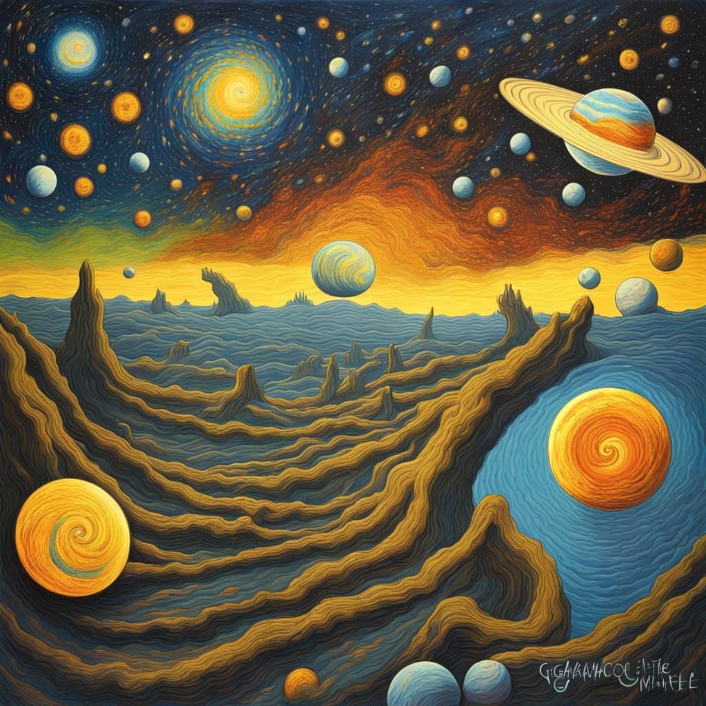 Cosmic Creation in Expressionist Style