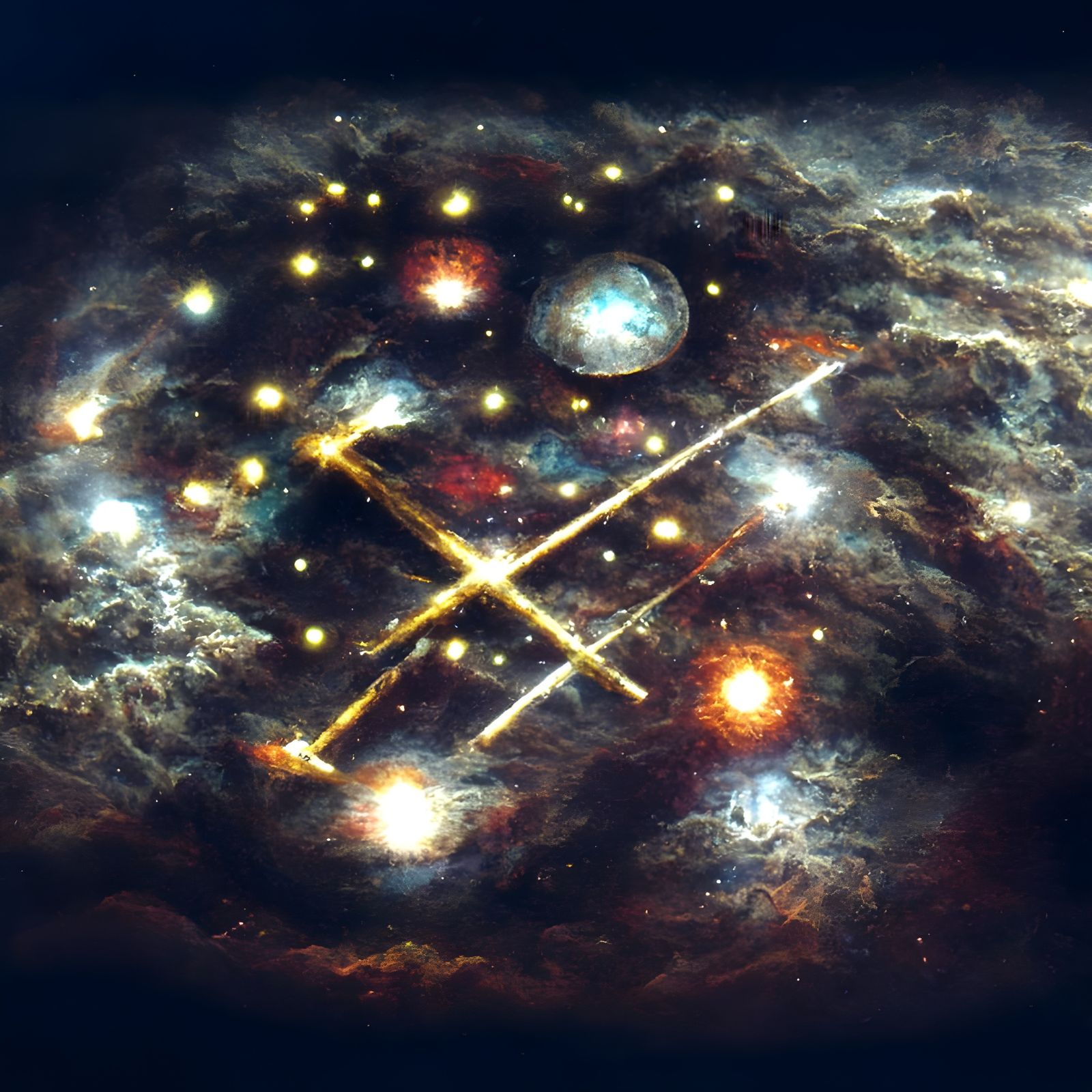 Astrological Oscillator with Celestial Matrix in Aquarelle