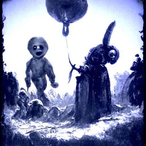Horrific Teletubbies in the Style of Gustave Doré