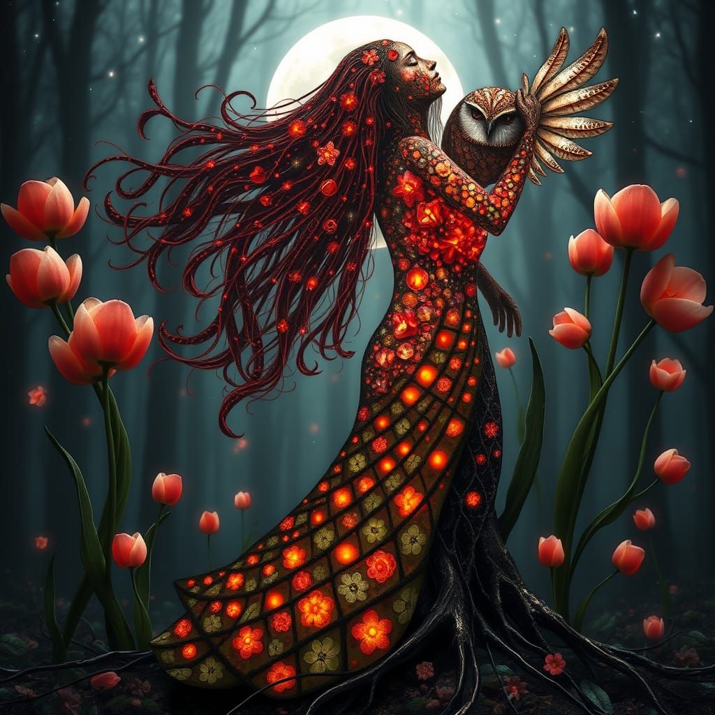 Whispers of the Flower Goddess in Iridescent Bloom