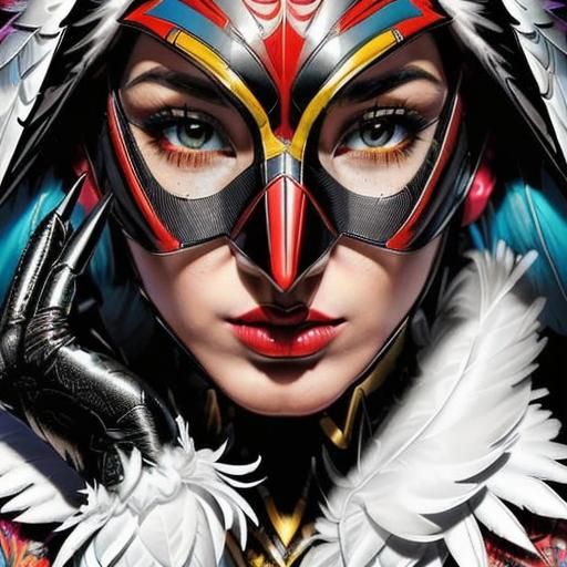 Bird-Woman Superhero in Renaissance Digital Art